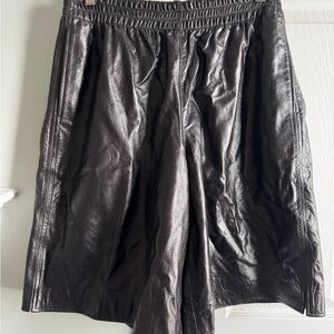 NWT Banana Republic Charcoal Leather Shorts
